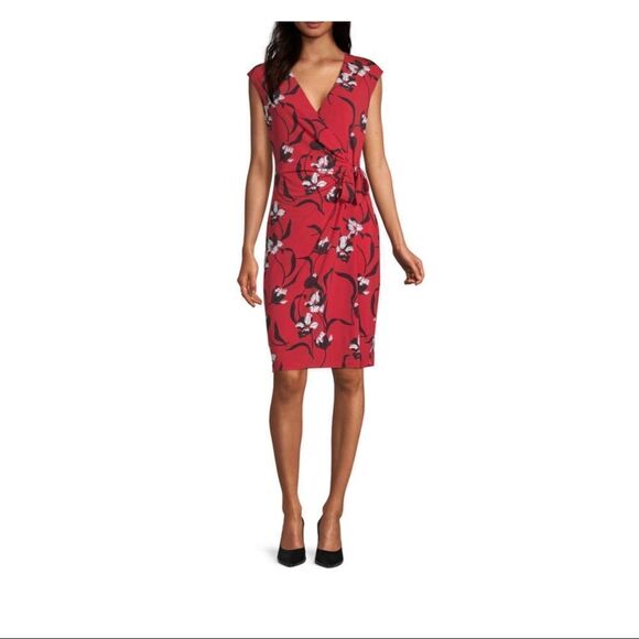✨ Liz Claiborne Short Sleeve Floral Wrap Dress✨ - Picture 1 of 7